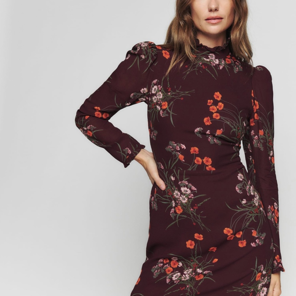 Reformation Lewis Dress - Red Floral